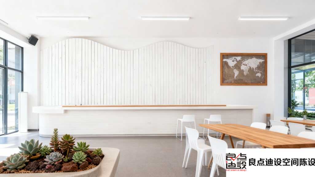 绝了!白色波浪墙+复古地图画，这家咖啡店软装设计美到心巴上!